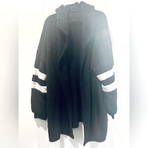 SHEIN Curve Hooded Teddy Duster Coat